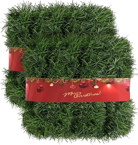 Guirnalda de Navidad artificial de 100 pies, vid verde suave clásica para grandes lugares y eventos, decoración festiva duradera para exteriores,