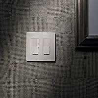 Vista 4 de Lutron CW-2-WH-12 Placa de pared Decorador Claro blanca de 2 Gang (paquete de 12) CW-2-WH