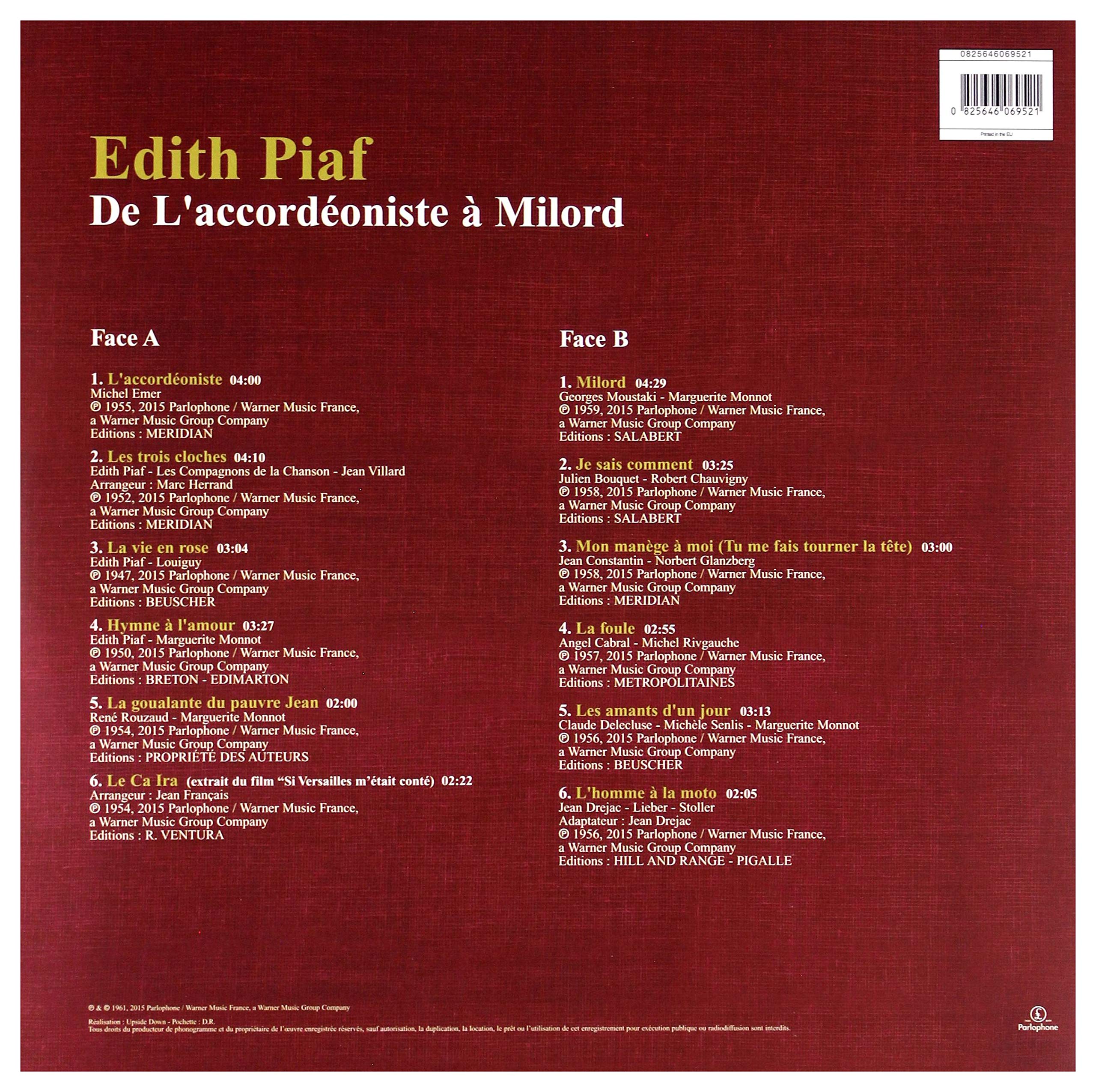 De l'Accordeoniste À Milord (Remasterisé en 2015)