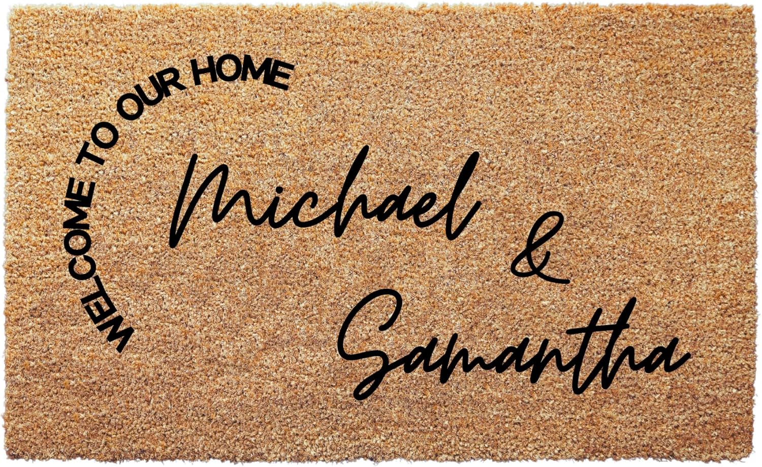 clicked craft Personalized Door Mat with Family Name - Custom Doormat with Anti-Slip Backing - 3 Size Options - Custom Door Mats for Front Door Front Door Mat for Outdoor Decor