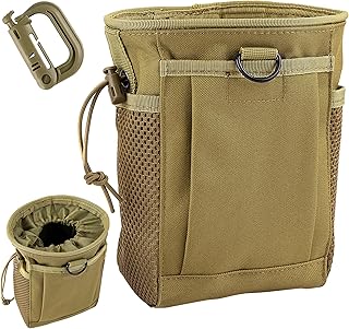 IronSeals Tactical Molle Drawstring Magazine Dump Pouch Ammo Pouch Utility Belt Hip Waist Bag with D-Ring for Outdoor Supplies