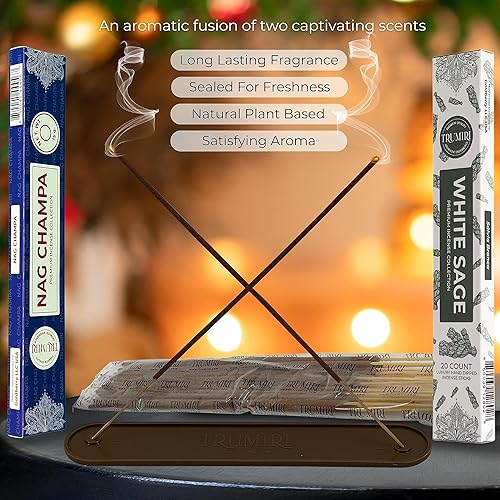 Miniatura 5 de Trumiri Varillas de incienso  Paquete combinado de 35 varillas de incienso  15 Nag Champa + 20 salvia blanca  Insenses  Insents  Incents  Incienso