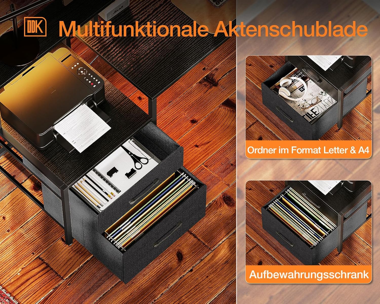 Multifuncional file drawer of the ODK desk