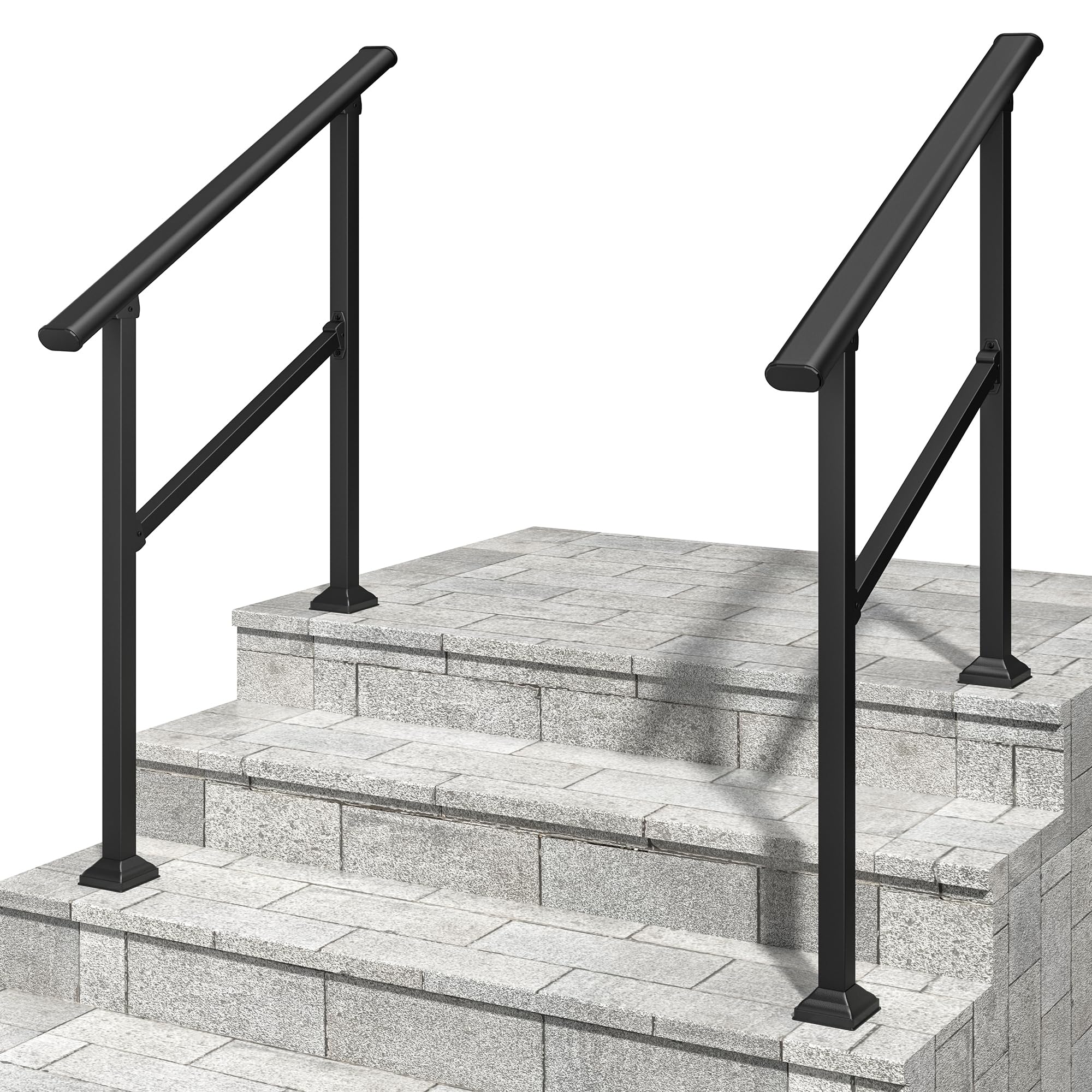 Home Front Step Hand Railing Snapklik.com : 2 Pack 3 Step Hand Rails For Outdoor Steps, Wrought Iron ...