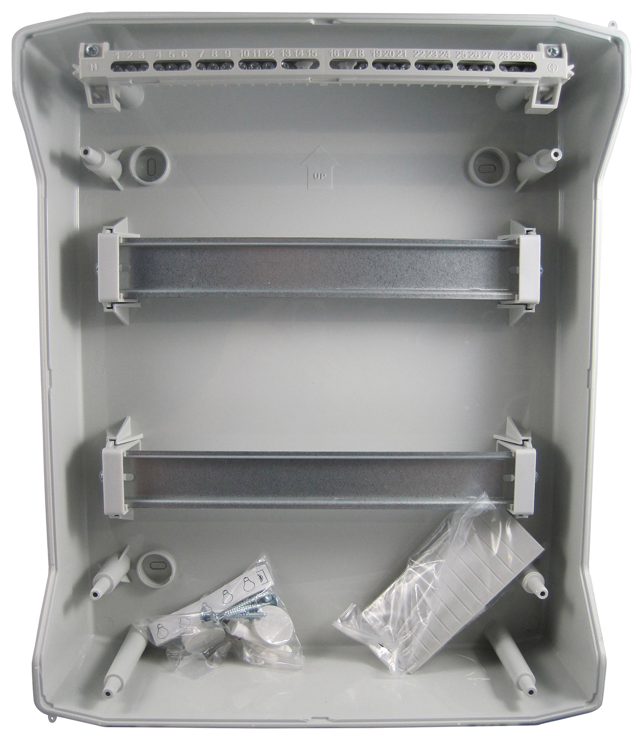 Sicherungskasten Aufputz IP65 Feuchtraum Gehäuse Verteiler Kleinverteiler (2-Reihen 24 Module)