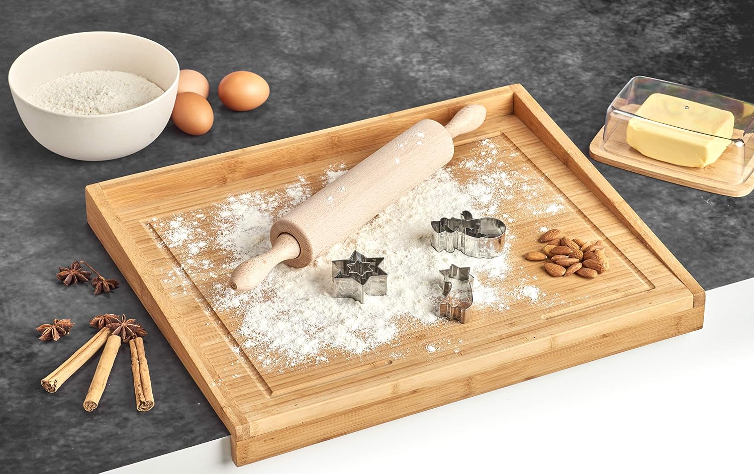 Zeller Rolling Pin, Brown, 43 x 5.5 x 5.5 cm, 43 x 10 x 10 cm - Image 4