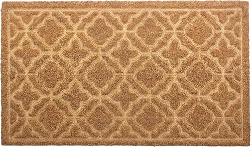 Tapete de bienvenida Tapete antideslizante con ranura profunda que atrapa la suciedad, impresión de azulejos marroquíes, fibra de coco Tapete de