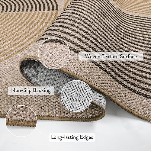 Vista 263 de Lahome Alfombra moderna de yute, de 2 x 8 pies, lavable, para entrada, granja, cocina, antideslizante, para interiores y exteriores, alfombra