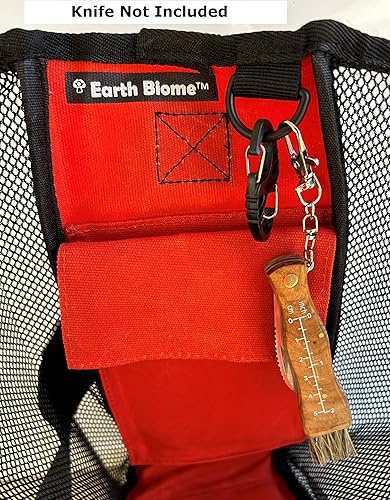 Miniatura 4 de Earth Biome Bolsa de lona encerada de tamaño mediano y malla para forrajería, recolección de frutas, mercado de agricultores (rojo y naranja)