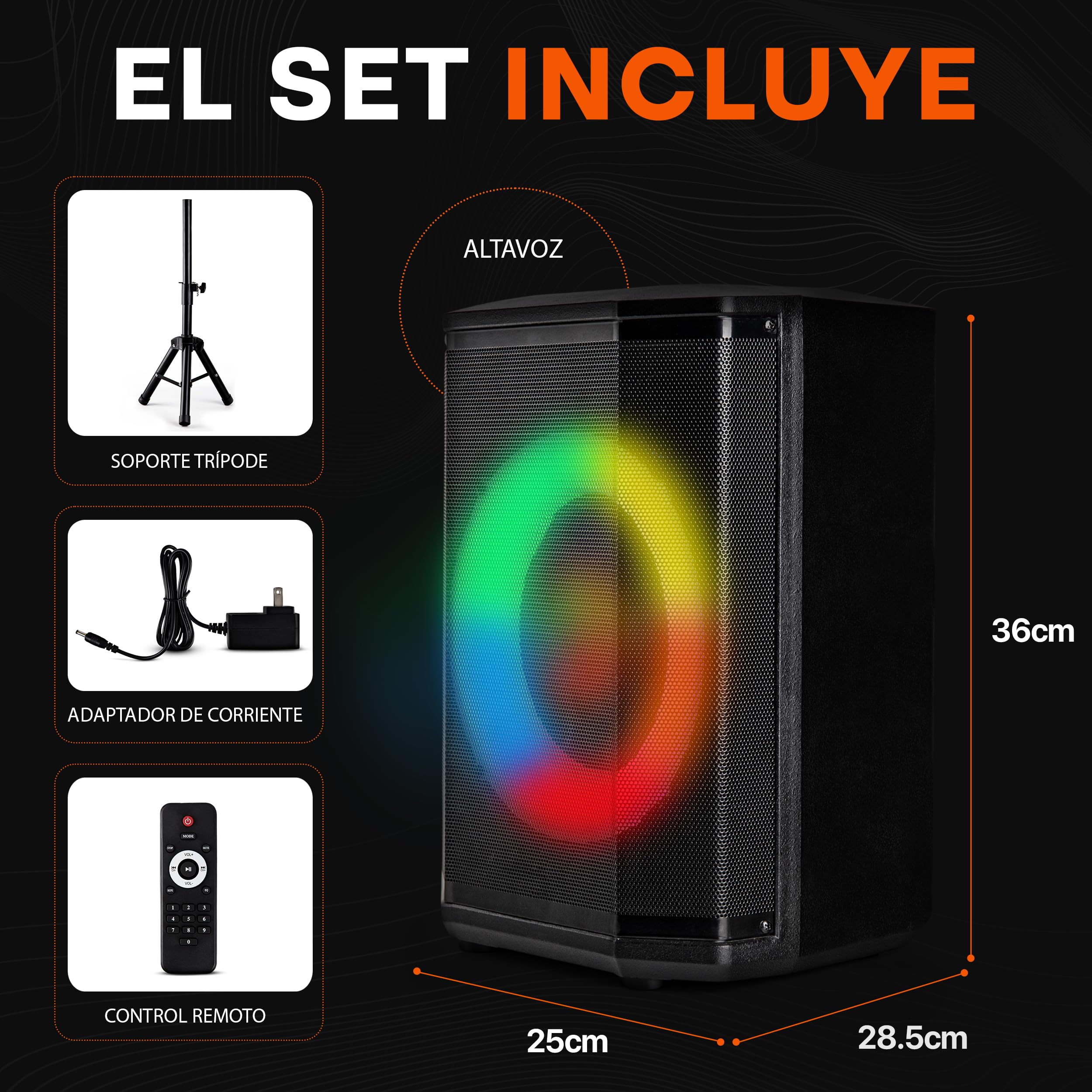 Pyle Altavoz Grande, Bluetooth, Portátil, Sistema True Wireless Stereo, con Bolsa de Transporte y Tripode