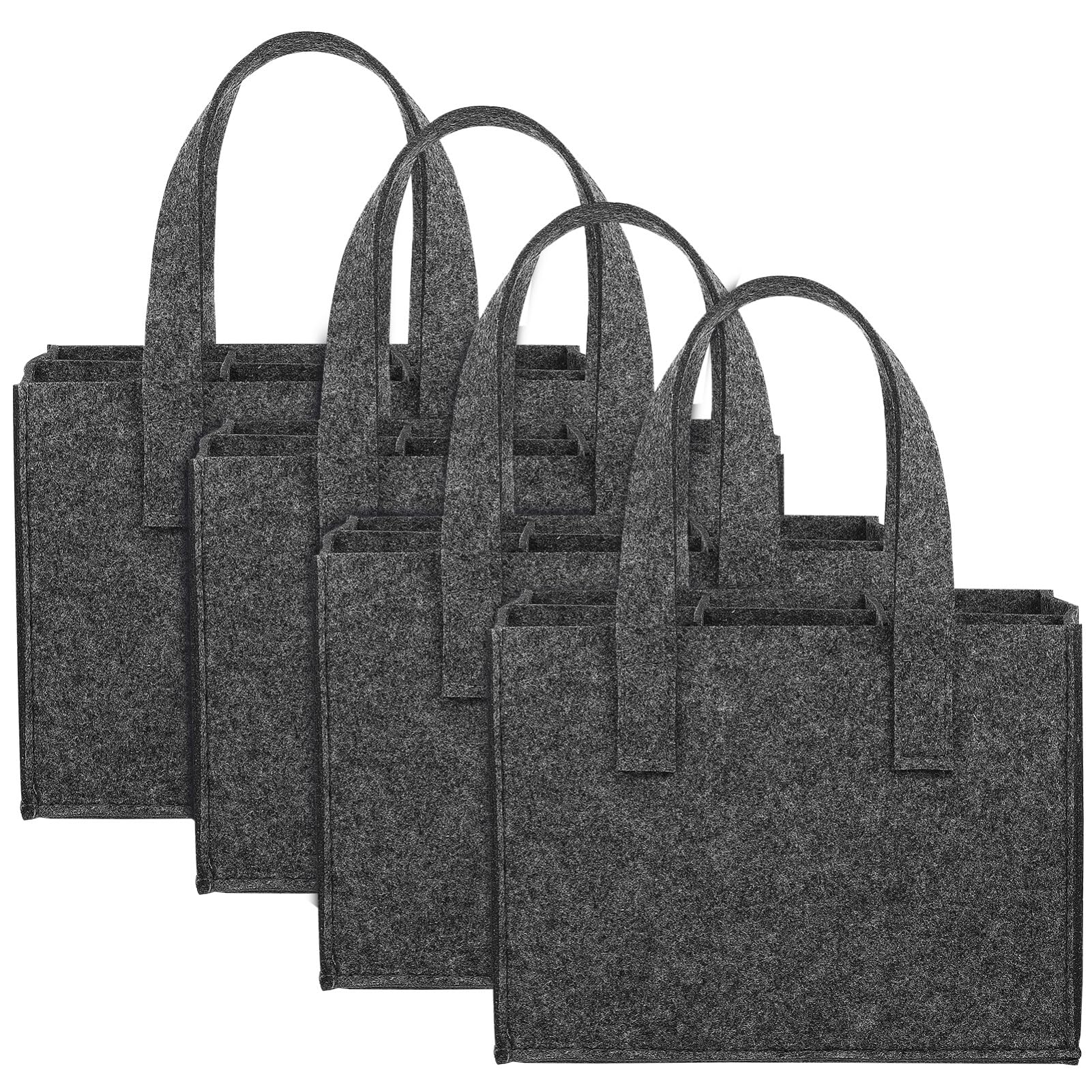 UPKOCH 4 Stück Filzflaschentaschen Wiederverwendbare Weintragetaschen mit Griff für 6 Flaschen Delikate Mehrzweck Flaschenhandtaschen für Camping und Reise