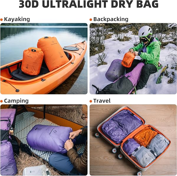 Thous Winds 6L Dry Bag, Lightweight Waterproof Bag, Roll Top Design for Camping, Travel, Paddle Board, Boating Essentials - 3
