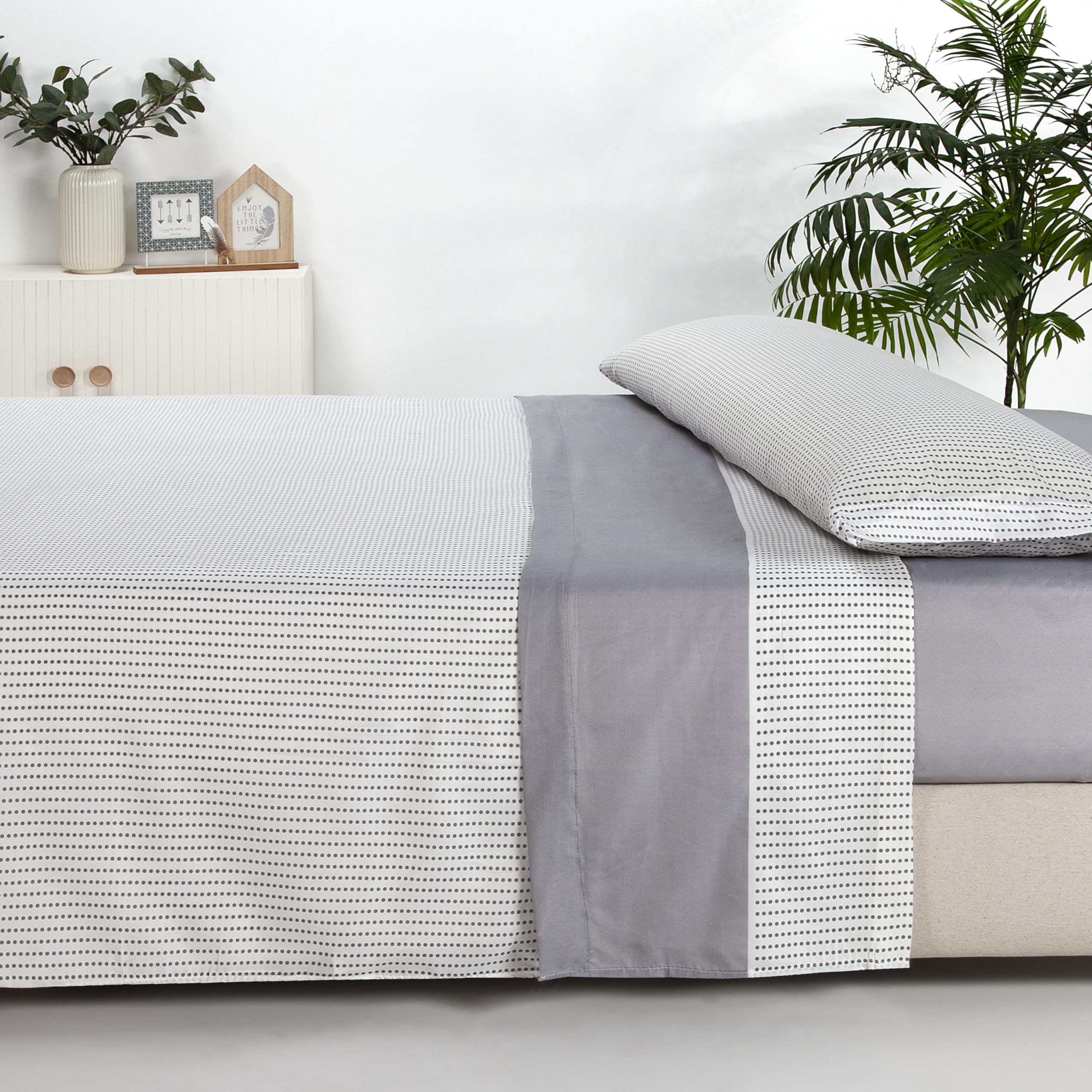 Sábanas 135x190 - Juego de Sábanas 3 Piezas - 100% Microfibra Suave y Transpirable - Sábana Bajera Ajustable, Encimera y Funda Almohada - Ropa de Cama Estampada (Ellie Aqua) — view 13