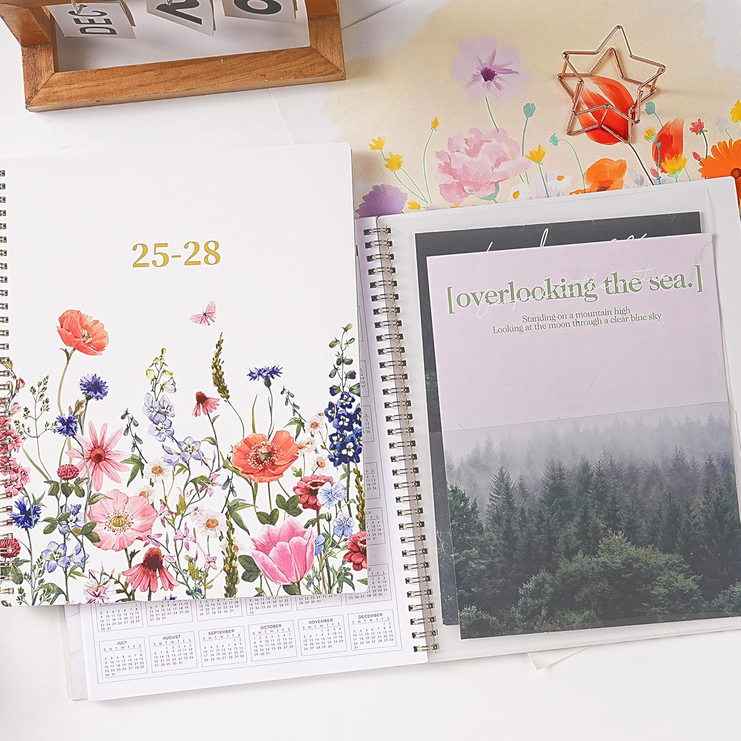 Planrage 2025-2028 Monthly Planner, JUL 2025 - JUN 2028, 9" x 11", 3-Year Academic Planner with Tabs + Back Pocket - Flowers
