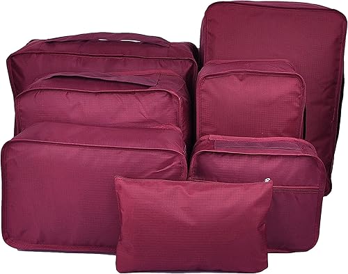 Miniatura 8 de Vercord Juego de 7 organizadores de viaje de malla para equipaje cubos con sujetador y ropa interior y bolsa para zapatos - Leopardo rosa