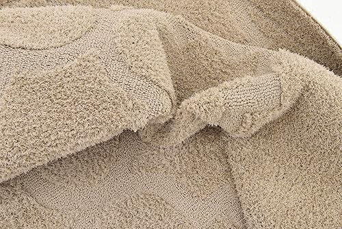 Miniatura 9 de Unique Loom Trellis Shag Collection - Alfombra de felpa geométrica moderna marroquí celosía beige (8 pies x 10 pies)