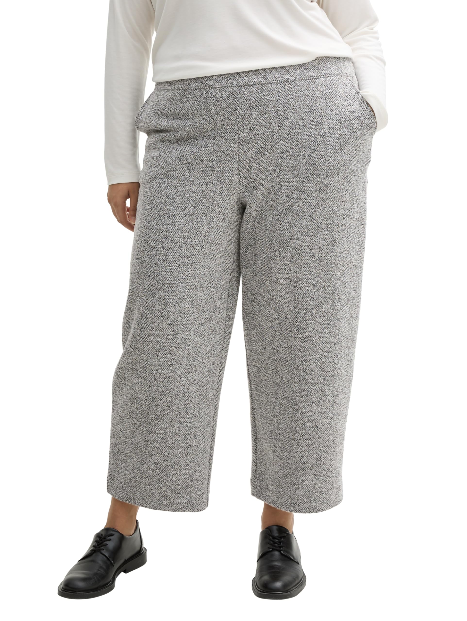 TOM TAILOR Pantalones Plussize para Mujer, 36596 – Boucle de Piedra Gris, 54W x 28L