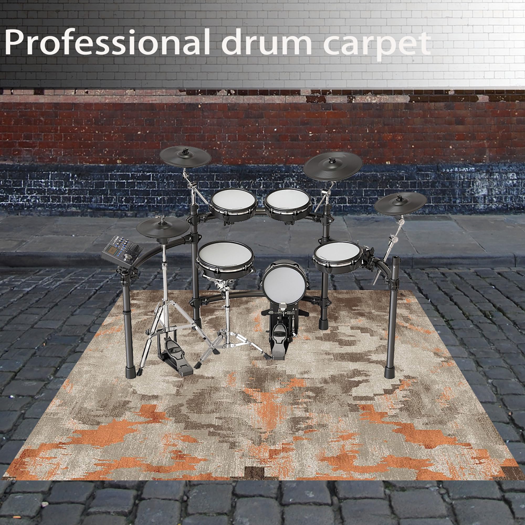 Tappeto a Tamburo Elettroniche Tappetino per Batteria 300 x 200 cm | Antiscivolo, Tappeto per Percussioni, Tappeti per Batterie Elettroniche Rullante Acustica Snare Drum Grancassa Strumenti