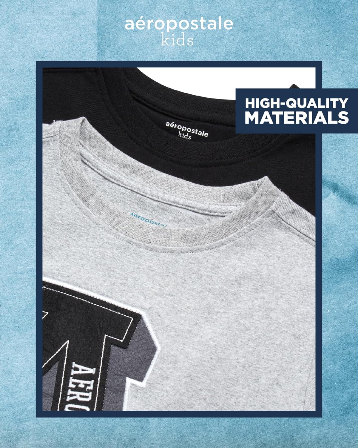 AEROPOSTALE Active Boys Joggers Set - 3 Piece Short Sleeve Boys Graphic Tees and Fleece Kids Sweatpants Tracksuit Set (8-16) - Image 4