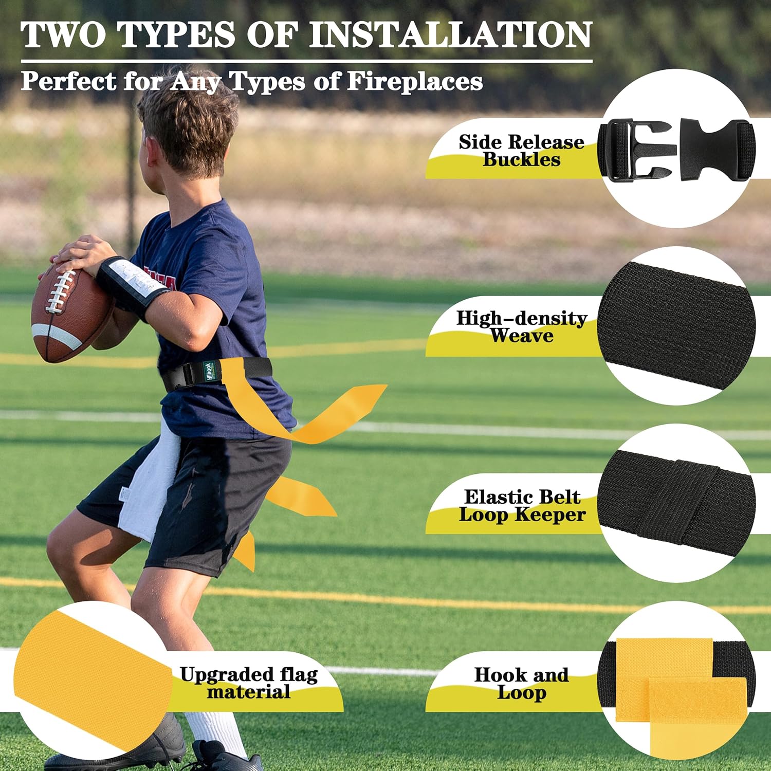 Flag Football Belts, 28 Set of Player Adjustable Flag Football Set with 84 Flags for Youth and Adults Training Equipment