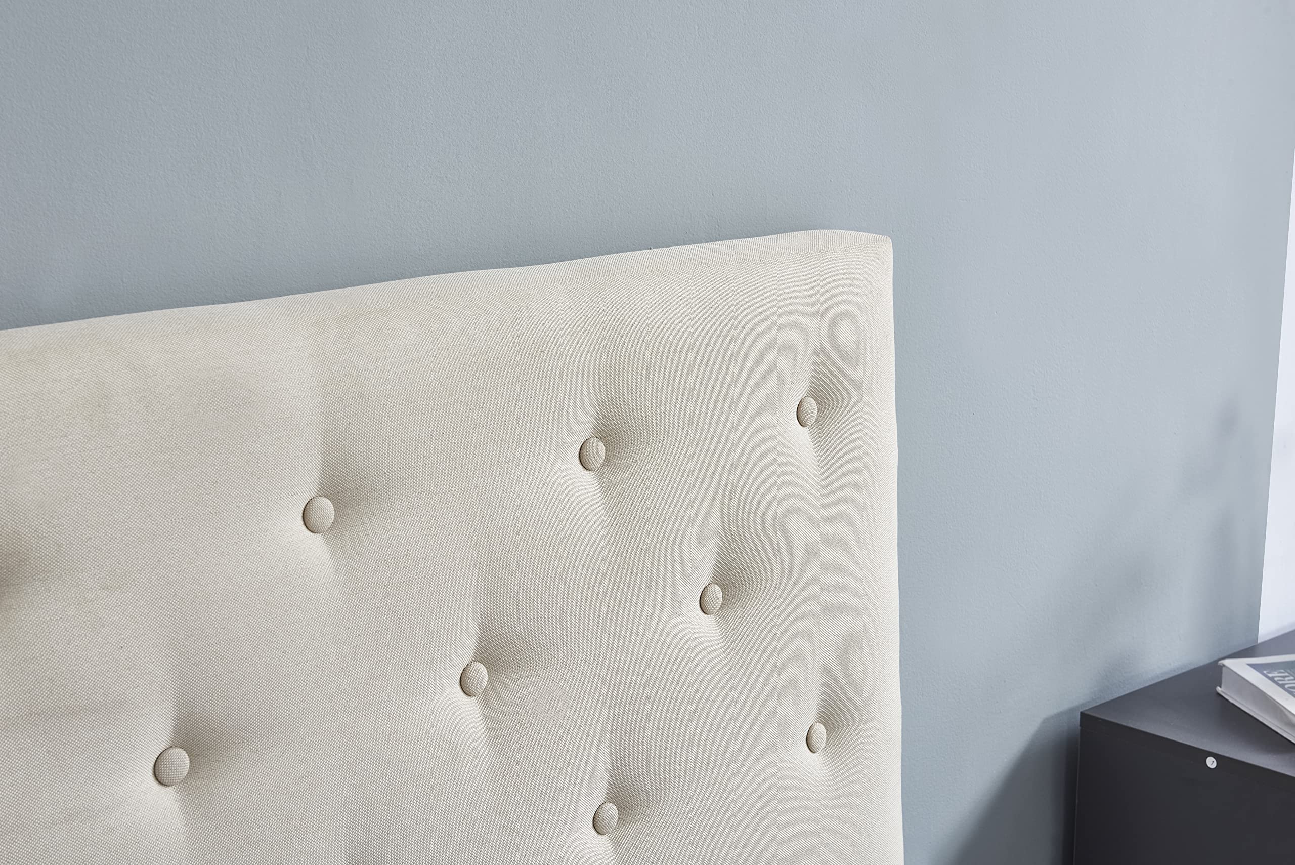 NOVEMBER Tête de lit Deco, capitonnée Tissu Blanc, L'épaisseur Totale de 8 cm (160 x 100 cm)