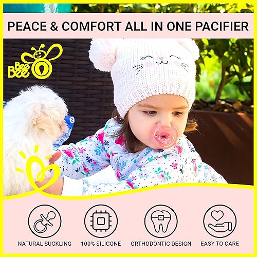 Miniatura 2 de BeeBee - Chupete de silicona suave con forma de ortodoncia para recién nacidos para promover la succión natural para bebés, niños y niñas, sin BPA y