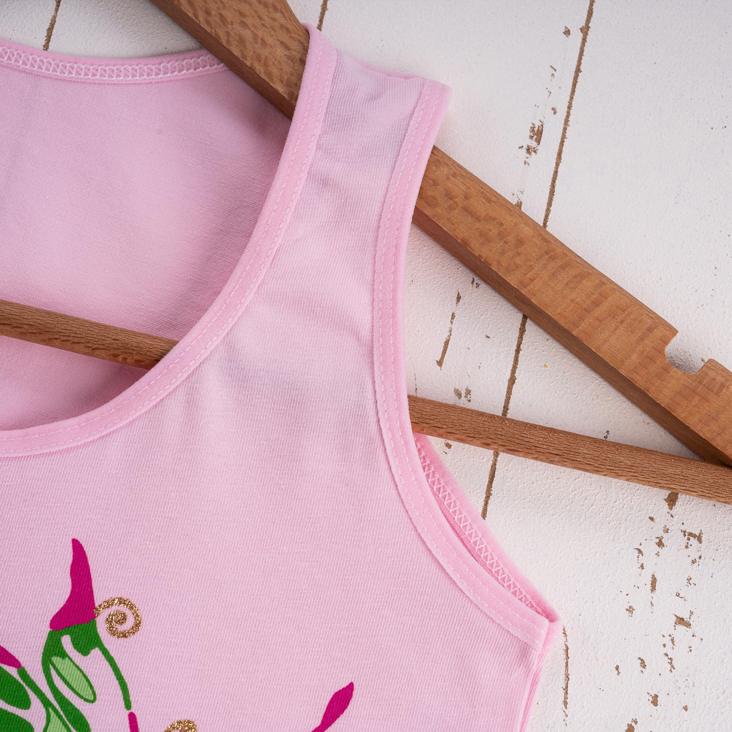 LOREZA® 5 Filles Maillot de Corps en Coton Débardeur Enfants sous-vêtements 2-15 Ans