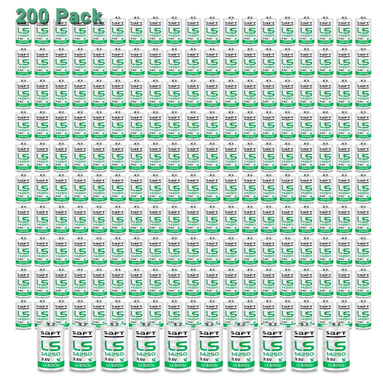 200pcs 3 6v LS14250 LS 14250 C 1 2 AA Lithium Battery 1200mAh Replace for SAFT LS14250 Battery