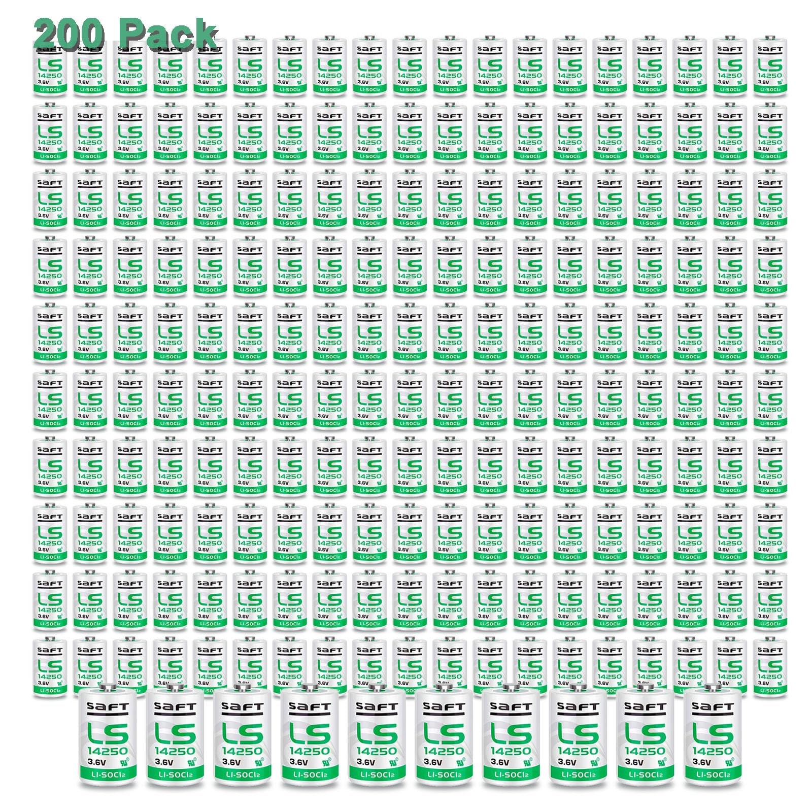 200pcs 3 6v LS14250 LS 14250 C 1 2 AA Lithium Battery 1200mAh Replace for SAFT LS14250 Battery