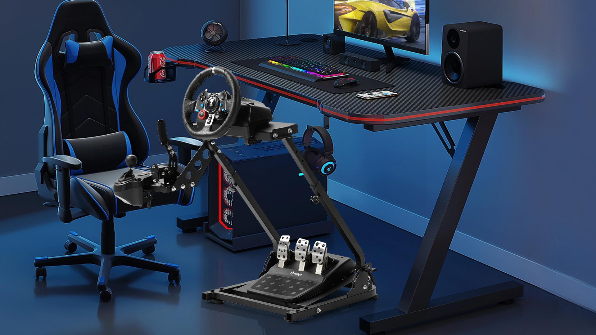 Support de Volant de Course - DUOKU - FC-P04 - Réglable - Compatible