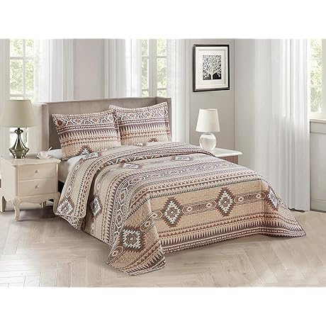 Rustic Southwest Quilted Western Bedspread Bedding Set (Full/Queen)
