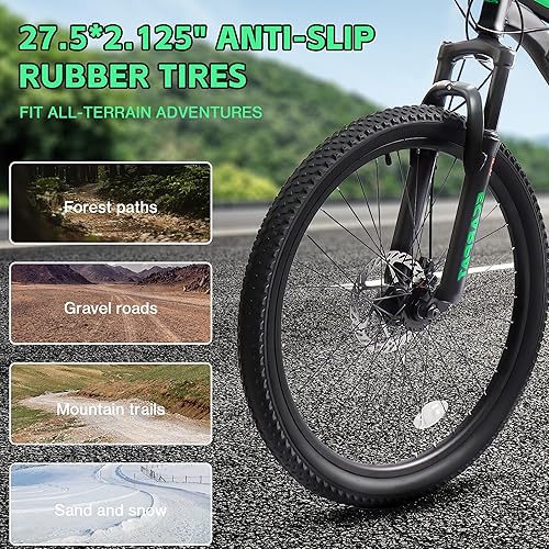 Miniatura 72 de 24/26/27.5 Inch Wheel Mountain Bike, 21 Speed MTB Bike with Full/Front Suspension, Steel Frame and Dual Disc Brakes, Adult Mens Outdoor Cycling
