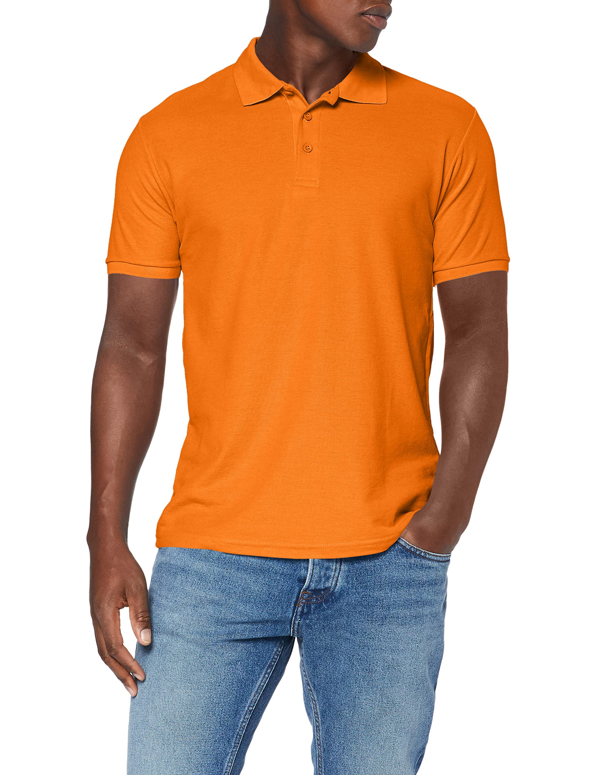 Fruit of the Loom Men's 65/35 Polo Shirt, Orange, Medium