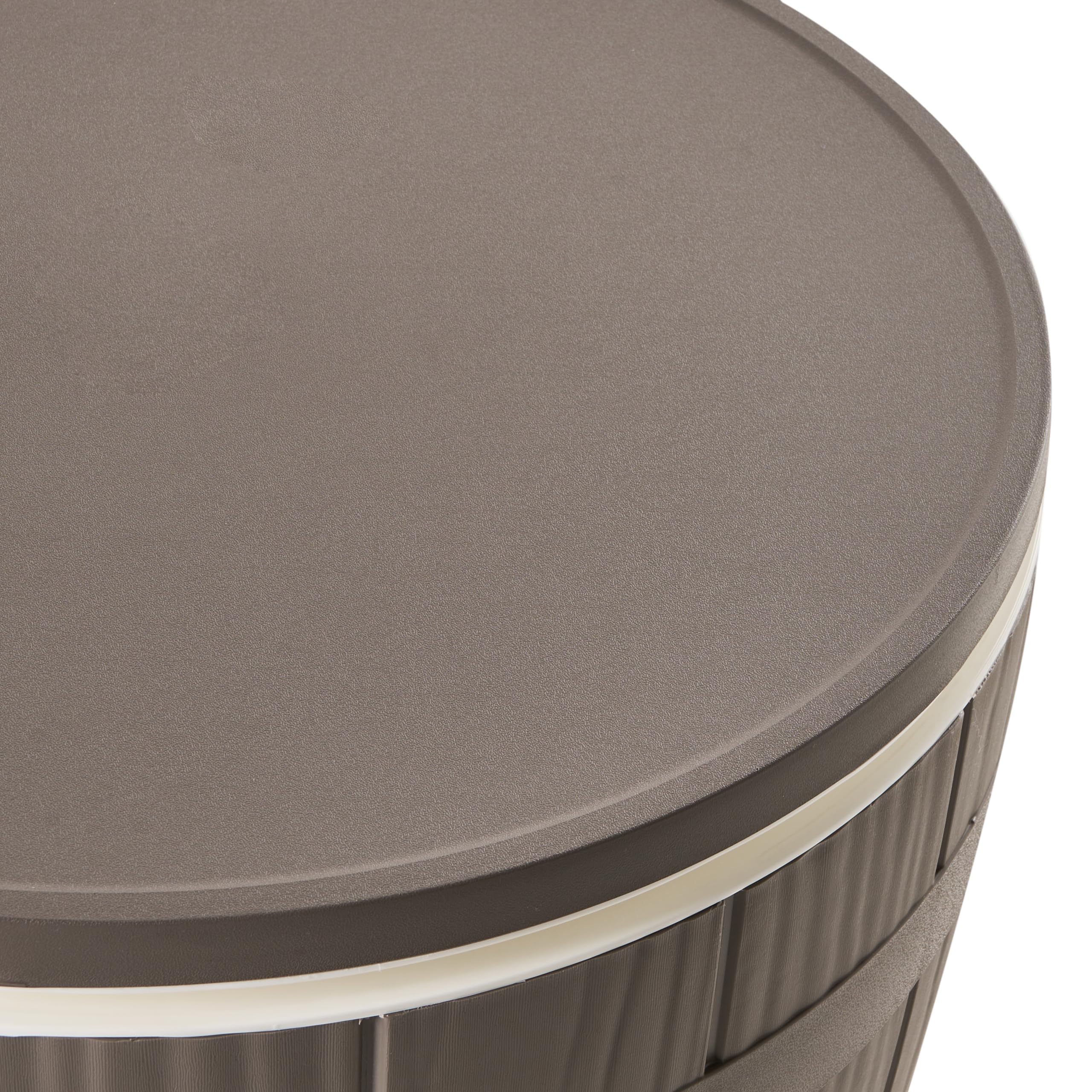 Beliani Mini-Bar de Jardin avec Glacière en Polypropylène Hauteur Réglable Rond 48 cm Taupe Slig