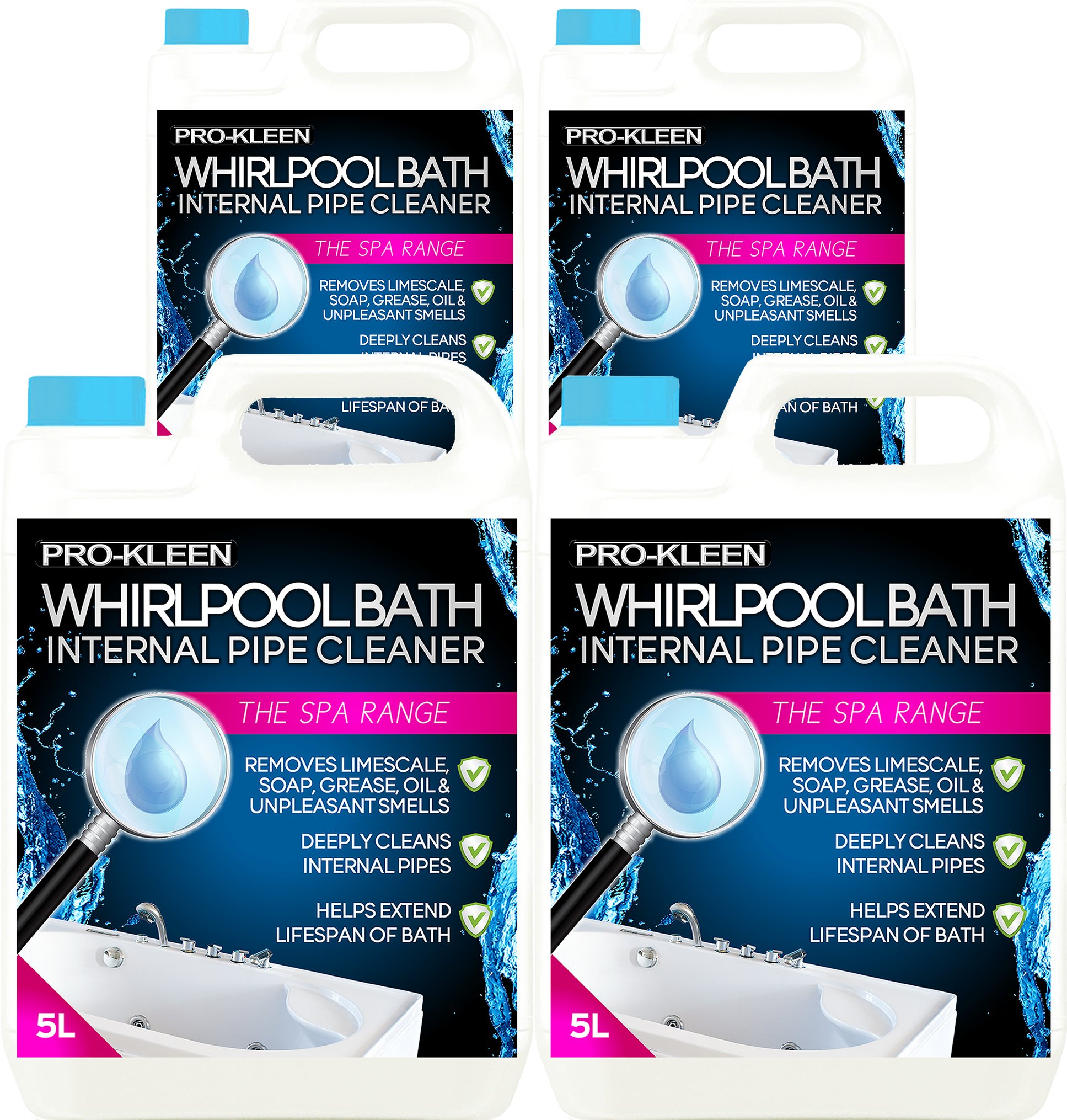 Buy ProKleen Whirlpool Bath Internal Pipe Cleaner (20L) Provides a