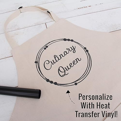 Miniatura 7 de Threadart Delantal ajustable de algodón 100% lona con bolsillo doble  Para cocinar cocina, barbacoa, chef artesanías  26 x 31 pulgadas