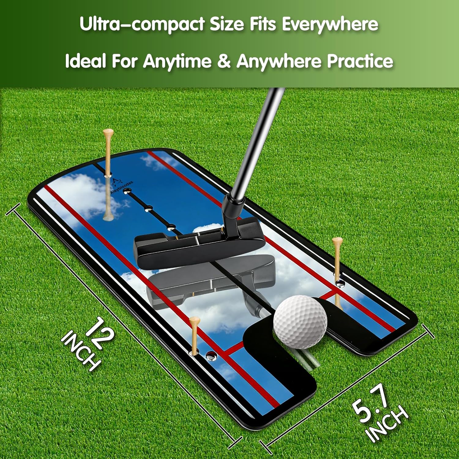 Putting Mirror Alignment Training Aid – Golf Putting Practice Tool for Improved Accuracy & Consistency Indoor Outdoor