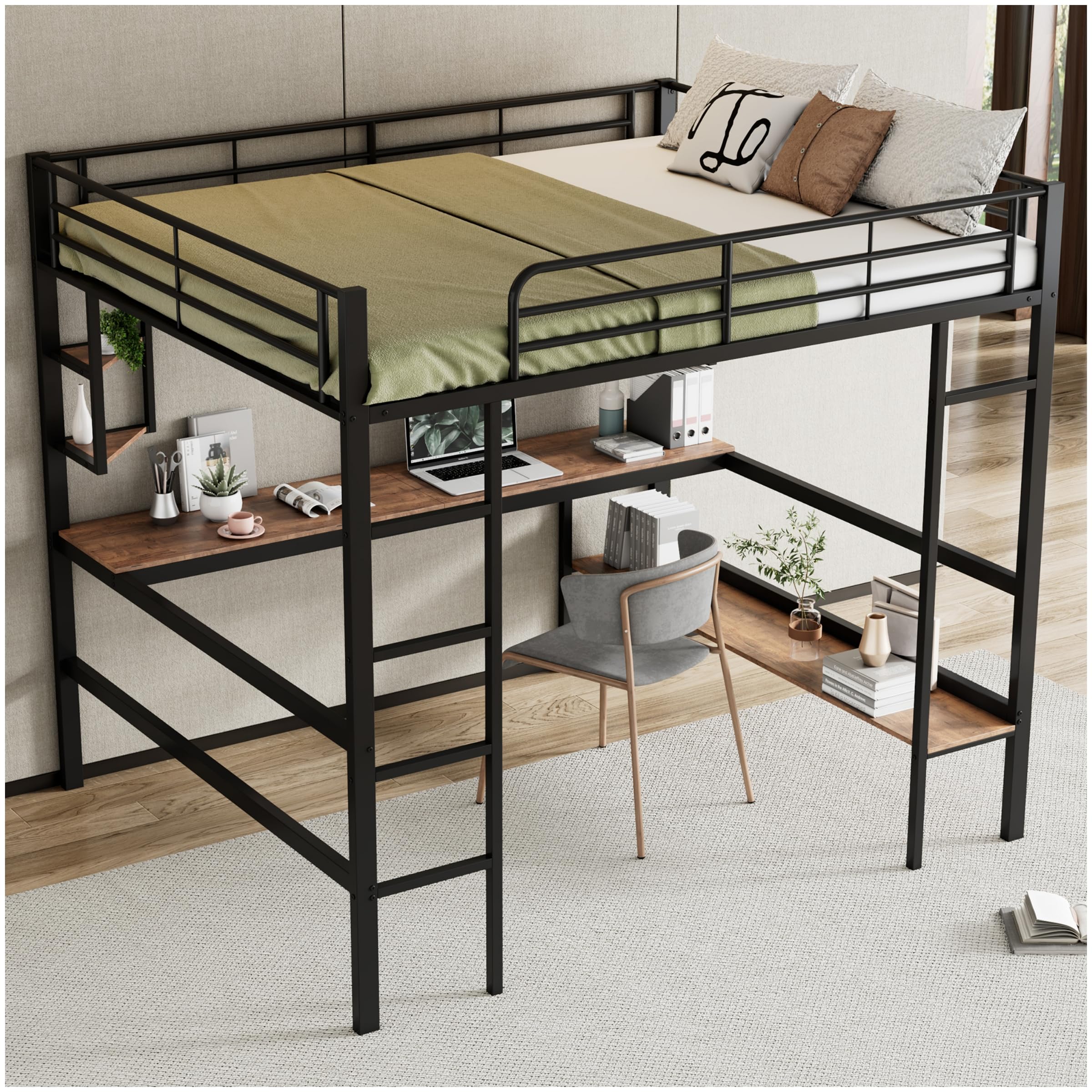 Letto a soppalco per bambini - 140 x 200 cm - con armadio + vano