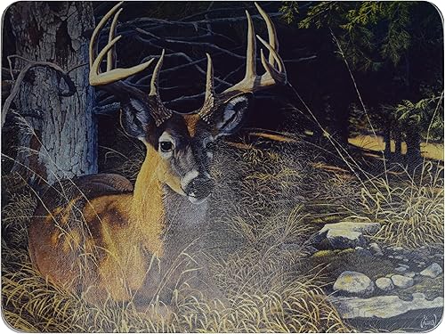 Rivers Edge Products - Tabla de cortar decorativa grande de vidrio templado de 12 x 16 pulgadas, hipoalergénica, antideslizante, tabla de cortar con