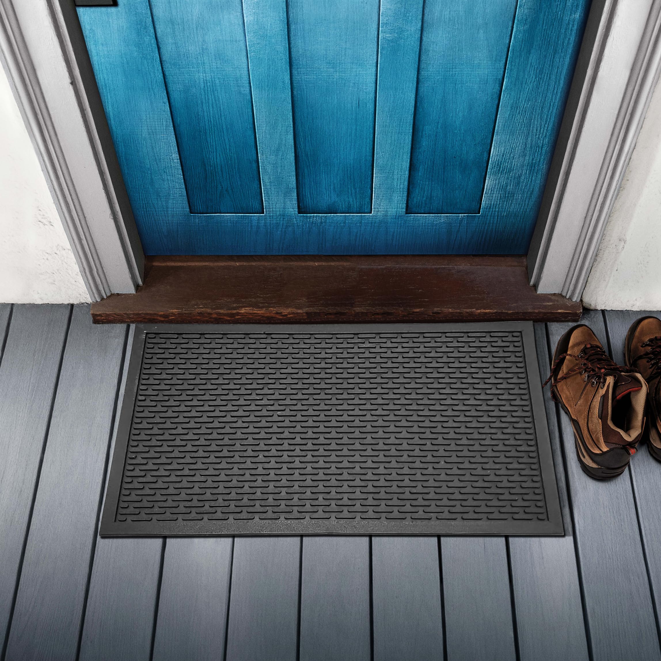 Kovot Ridge Scraper Mat Durable Heavy Duty Rubber for Indoor & Outdoor Entrance for Dry and Wet Area Use in The Winter for Snow and Ice Non Slip - 30