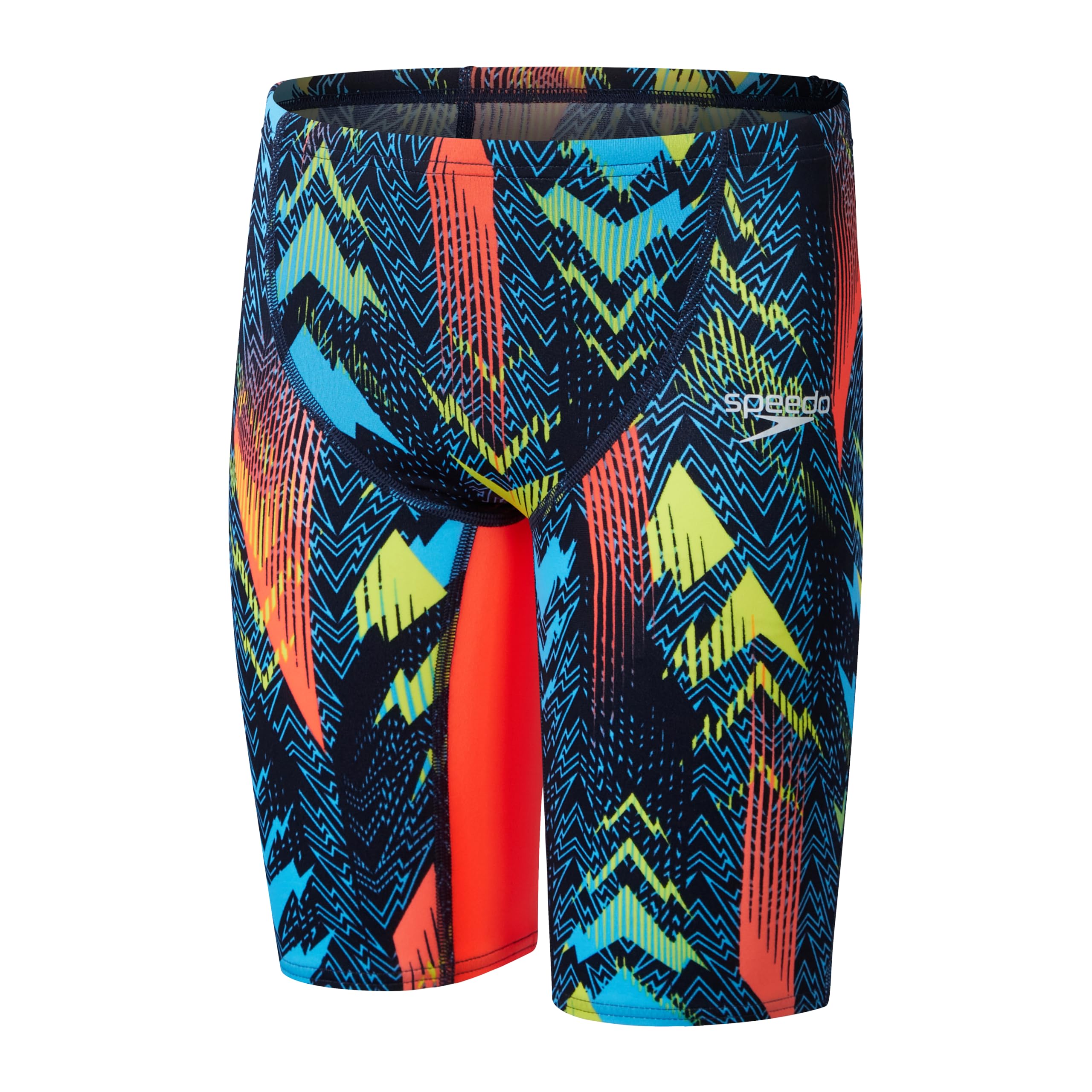 Speedo Fastskin Junior Endurance+ Max - Bañador de cintura alta para niños, color azul y rojo
