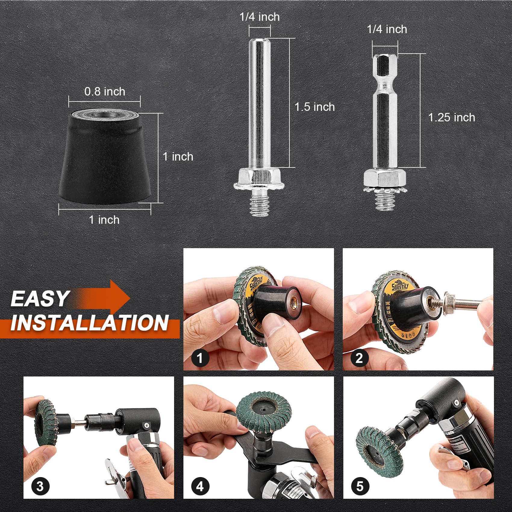 Sbestily Rueda abrasiva de disco de soldadura de filete curvado de circonita de cambio rápido de 2 pulgadas con un diseño trasero macho tipo R para limpieza de acabado y desbarbado (paquete de 10),