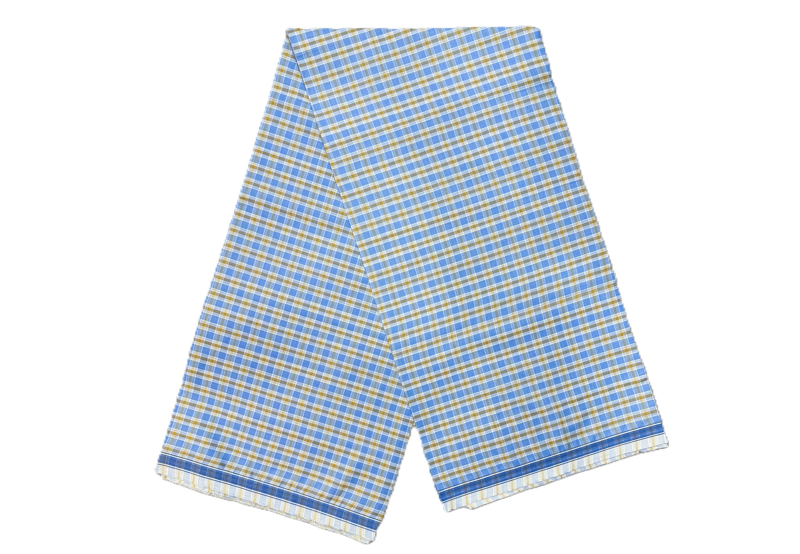 Cotton Unstitched Checkered Lungi for Men's (2.25 Meter) Navy Blue/White-image-49