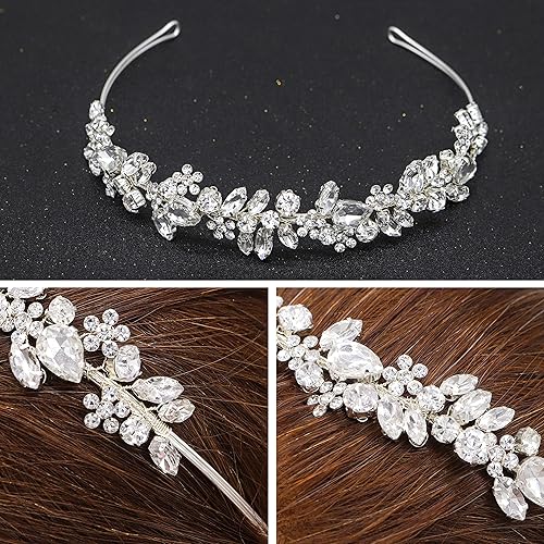 Miniatura 4 de Oriamour Diademas de boda de cristal hechas a mano para novia, niña de las flores, accesorios para el cabello de boda, damas de honor, fiesta de