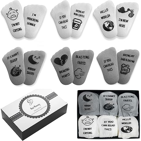 Hilariously Gender Neutral Baby Socks Gift Set for All