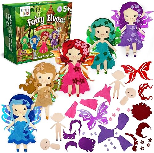 CRAFTILOO Kit de costura de elfos de hadas para niños, divertido y educativo juego de manualidades de cuento de hadas para niños y niñas de 7 a 12