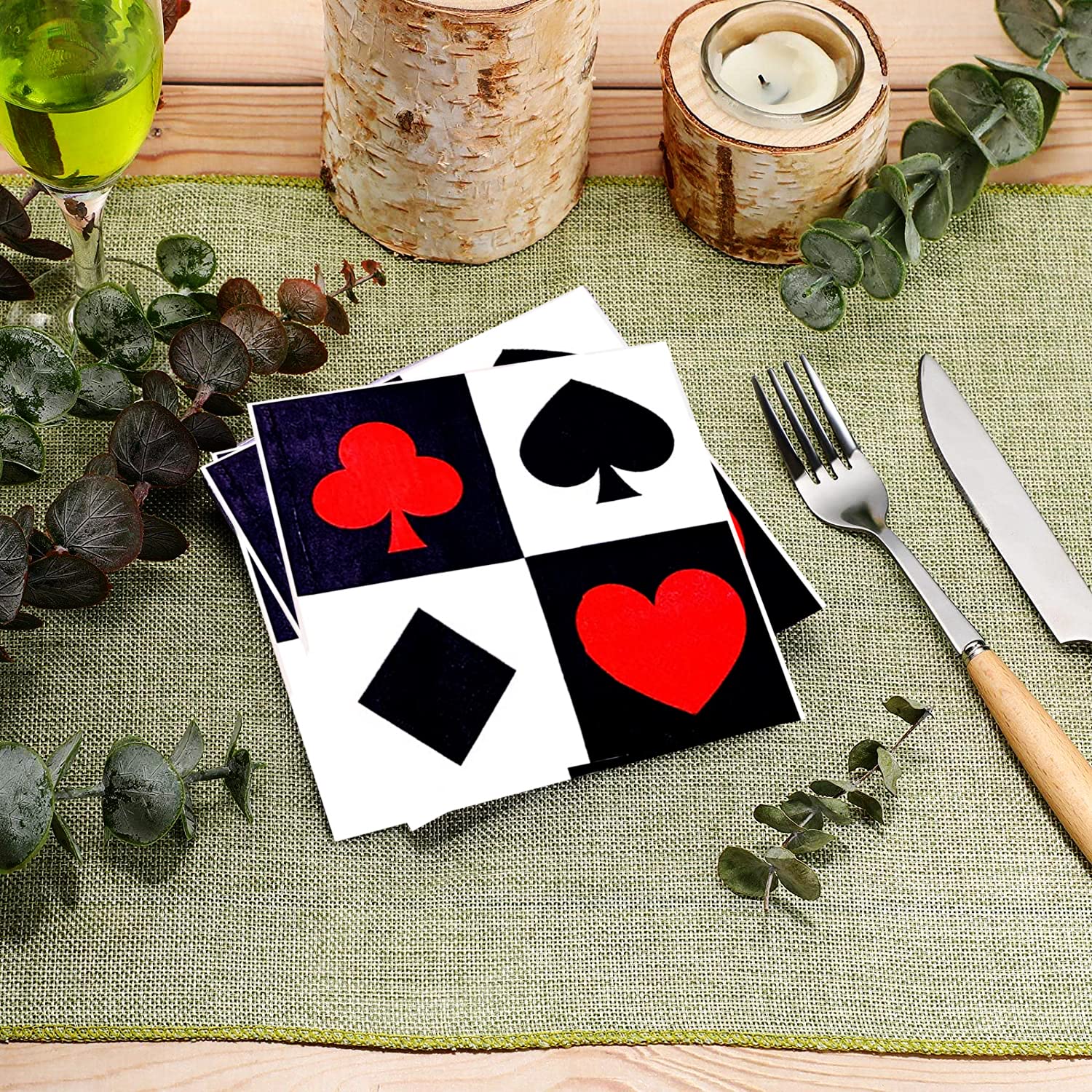 Amscan Casino Partyteller - 8 Stück, 26,7 Cm, Buntes Spielkarten-Design