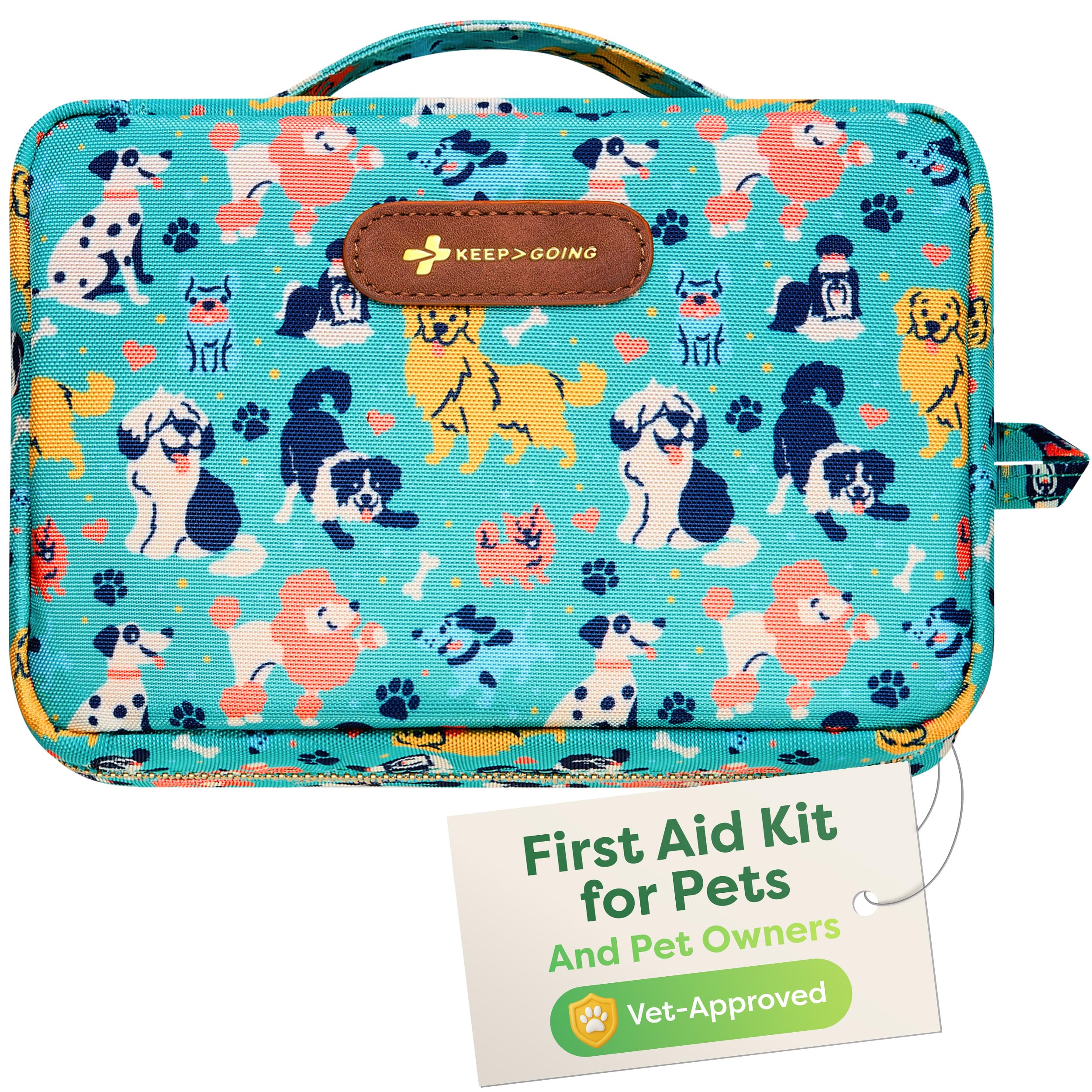 KeepGoing Dog First Aid Kit – Pet Emergency Kit for Dogs & Cats – Dog Travel Accessories for Car, Camping and Hiking