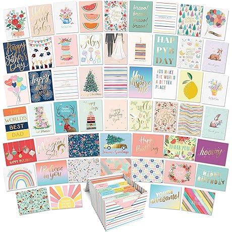 Sweetzer & Orange All Occasion Cards Assortment Box: 100 Assorted Greeting Cards with Organizer Box