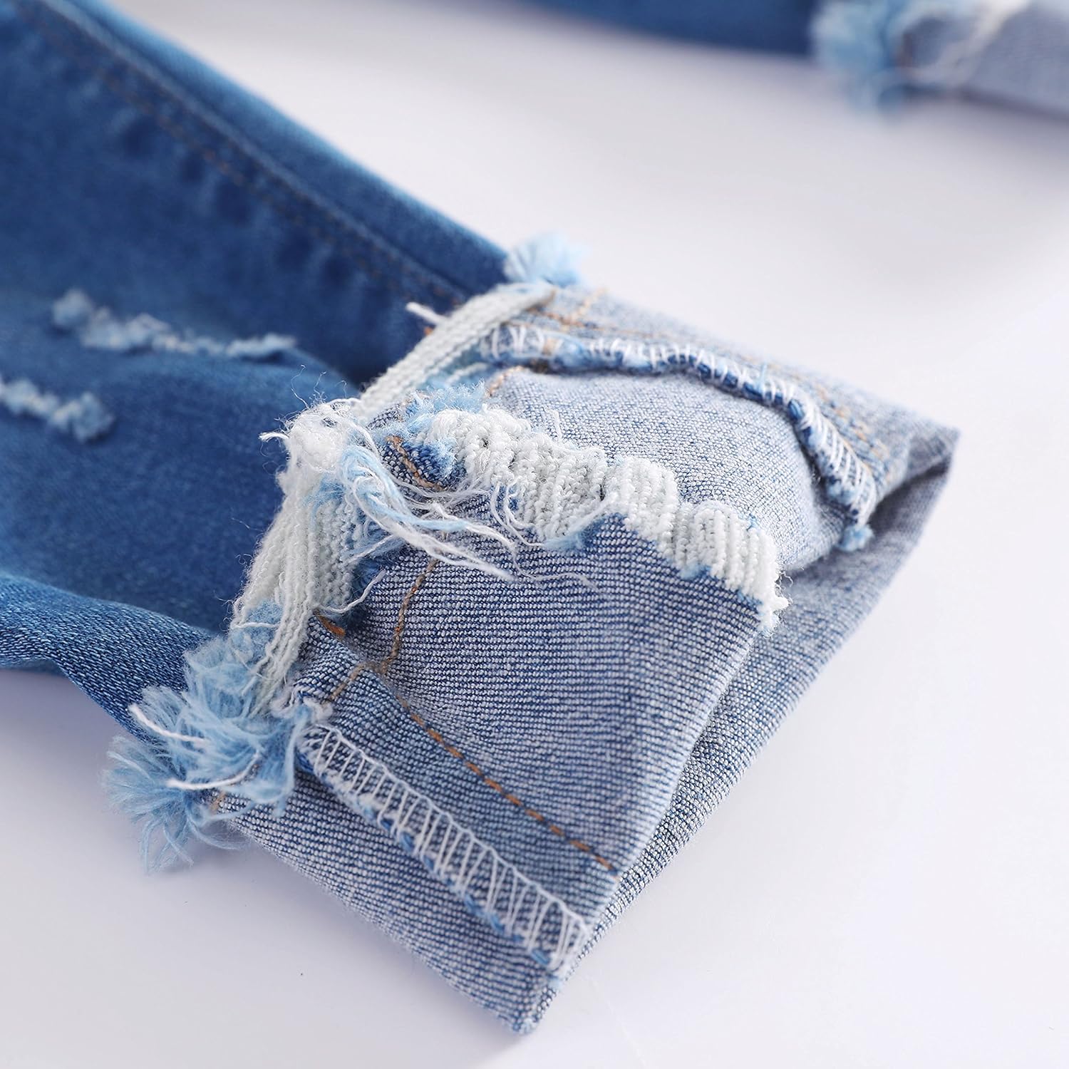 KIDSCOOL SPACE Baby Ripped Jean,Toddler Elastic Distressed Waist Denim Pants - Image 5